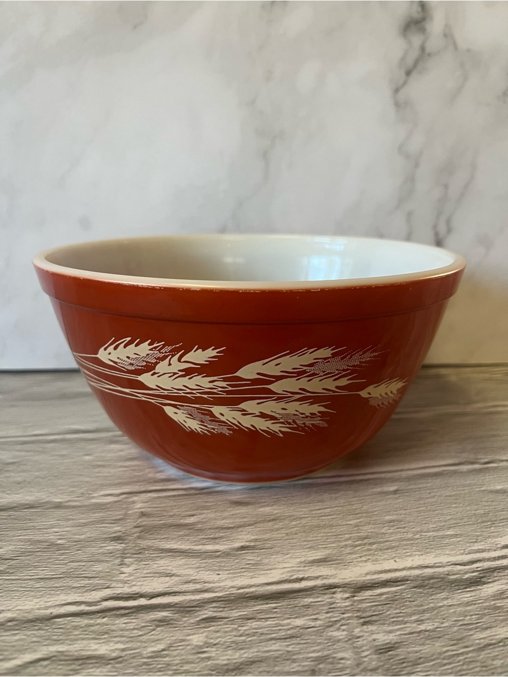 Vintage Collectible MCM Pyrex Mixing Bowl "Autumn Harvest Wheat" Pattern